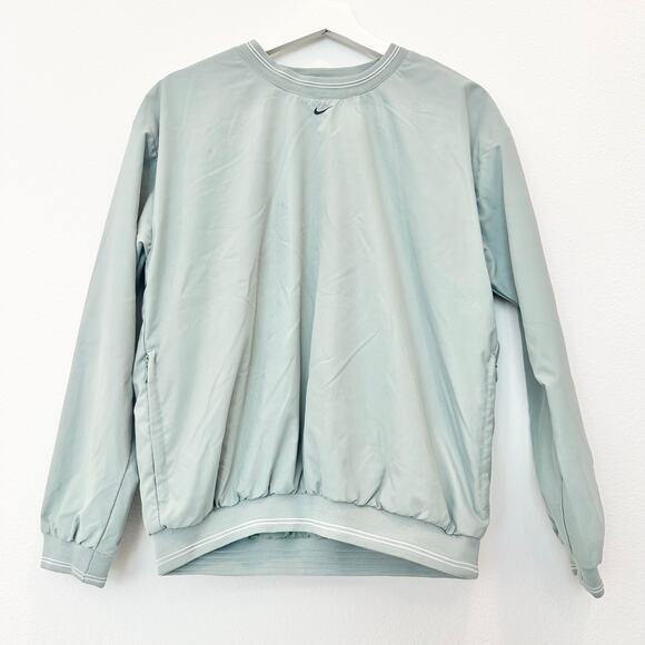Vintage Nike swoosh mint green mesh windbreaker sweatshirt unisex small - Picture 1 of 5
